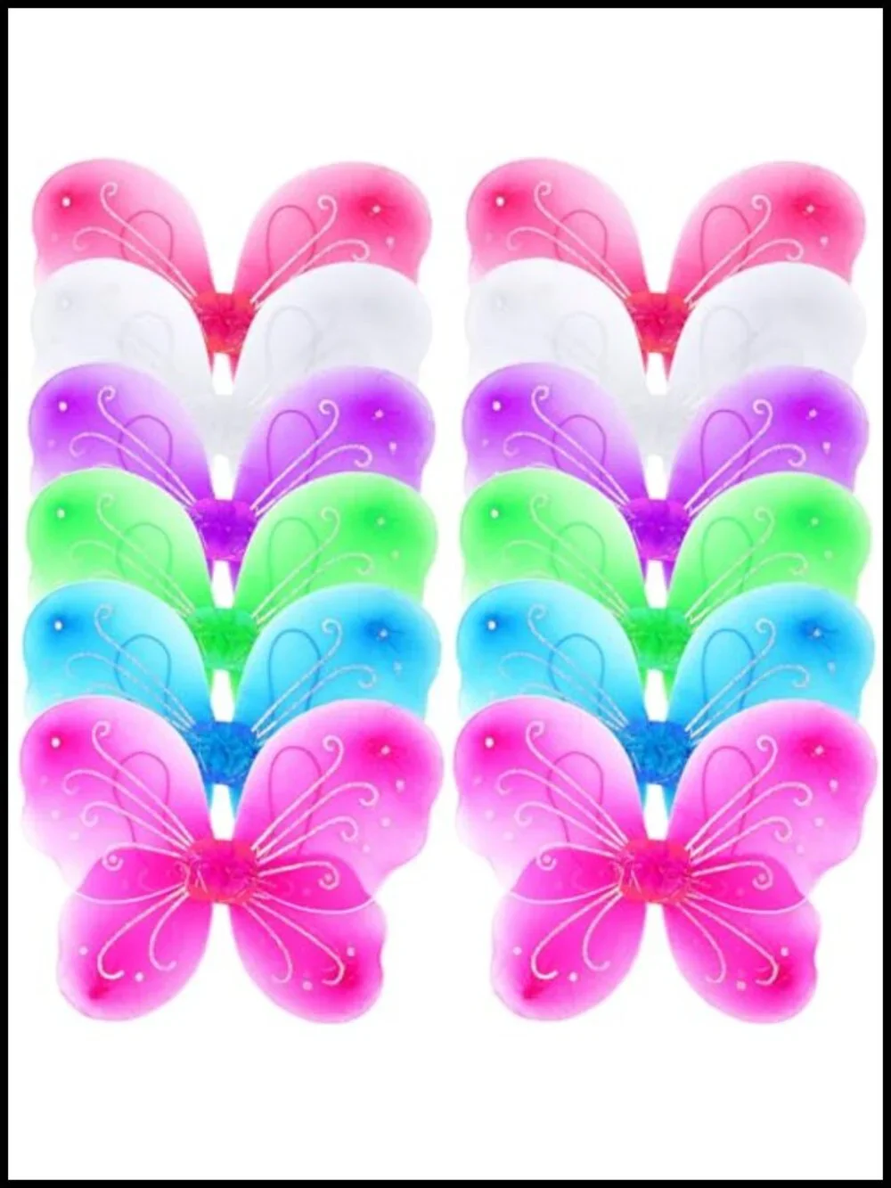 12 Pack Kids Fairy Wings Bulk Butterfly Costume Wings Angel Cosplay Dress Up